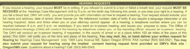 implied consent combined report hearing request